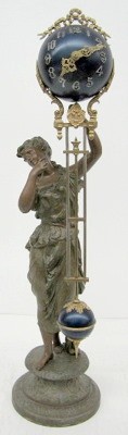 Ansonia "Juno" Lady Mystery Swinging Ball Clock — Antique Clocks Price Guide