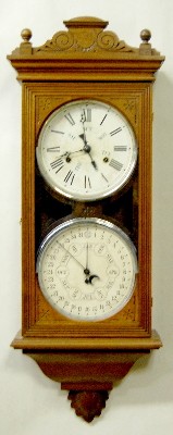 Jerome and Co. Walnut Hanging Calendar Clock — Antique Clocks Price Guide