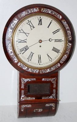 M.O.P. Inlaid Fusee Wall Clock — Antique Clocks Price Guide