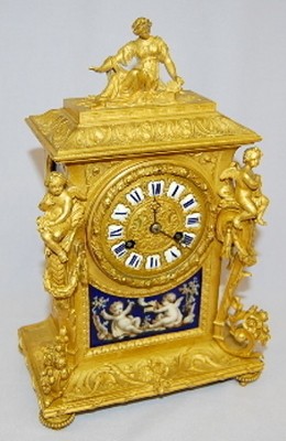 Vincente and Cie Bronze and Porcelain Figural Clock — Antique Clocks Price Guide