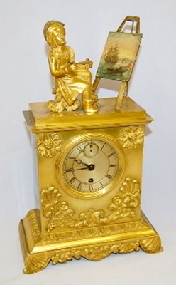 French Dore Clock, Rembrandt Painting Ships — Antique Clocks Price Guide