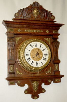 Lenzkirch Style Bronze and Wood Wall Clock — Antique Clocks Price Guide