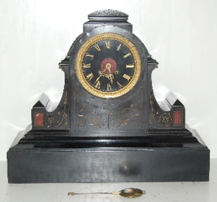 French Marti Slate and Marble Mantle Clock — Antique Clocks Price Guide