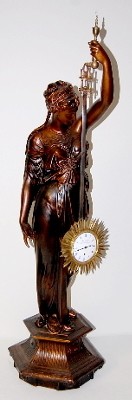 49" Antique Lady Mystery Swinger Statue Clock — Antique Clocks Price Guide