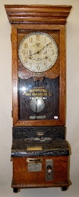 Oak International Time Recorder Clock — Antique Clocks Price Guide