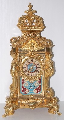 Lenzkirch Bronze and Enamel Figural Clock — Antique Clocks Price Guide