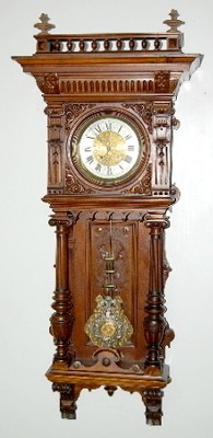German Fancy Carved Wall Regulator Clock — Antique Clocks Price Guide
