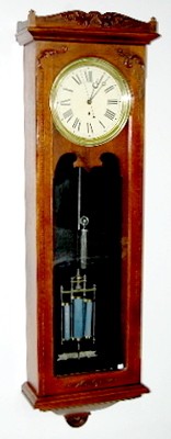 Antique Oak Pinwheel Jeweler's Regulator Clock — Antique Clocks Price Guide