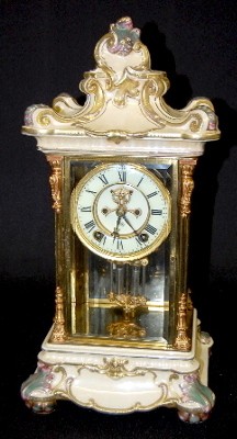 Antique Ansonia No. 5 China Crystal Regulator Clock — Antique Clocks Price Guide
