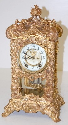 Ornate Ansonia "Floral" Crystal Regulator Clock — Antique Clocks Price Guide