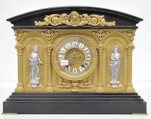 Ansonia "Georgia" Ornate Iron Case Clock — Antique Clocks Price Guide