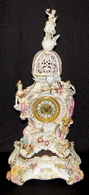 Antique Dresden Figural Porcelain Clock — Antique Clocks Price Guide