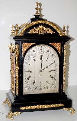 Ornate English Bracket Clock W/ Bronze Decor. — Antique Clocks Price Guide