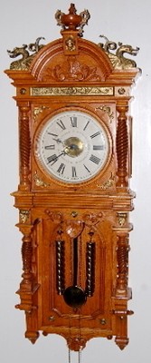 Oak Waterbury "Augusta" 2 Weight Clock — Antique Clocks Price Guide