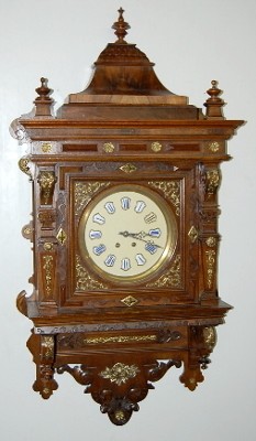 Antique Lenzkirch Style Bronze and Wood Wall Clock — Antique Clocks Price Guide