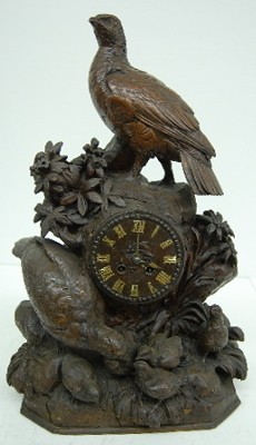 Black Forest Carved Birds and Chicks Clock — Antique Clocks Price Guide