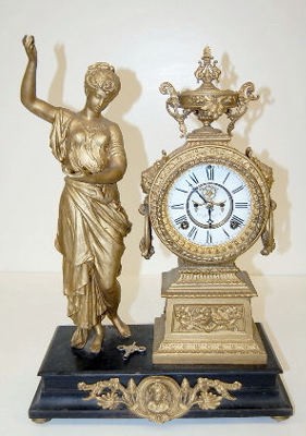 Antique Ansonia "Muse" Lady Statue Clock — Antique Clocks Price Guide