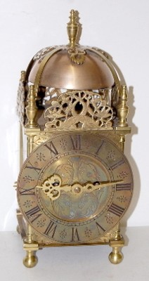 Double Fusee Brass Lantern Clock w/ Bell — Antique Clocks Price Guide