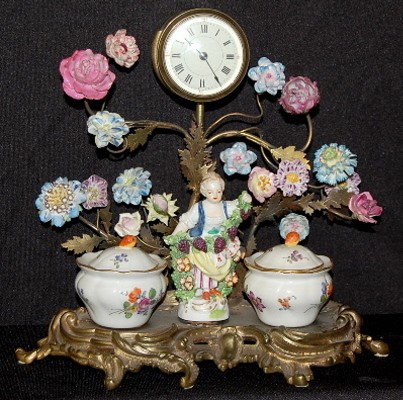 Bronze and Porcelain Meissen Type Clock — Antique Clocks Price Guide