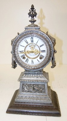 Antique Ansonia Iron Clock W/ Ladies Head — Antique Clocks Price Guide