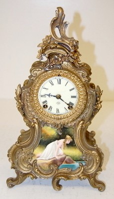 Ansonia "Trianon" Clock W/ Porcelain Insert — Antique Clocks Price Guide