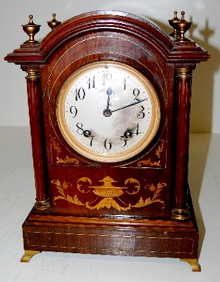 Lenzkirch Inlaid Fancy Shelf Clock — Antique Clocks Price Guide