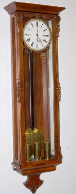 3 Weight Pie Crust Bezel Vienna Regulator Clock — Antique Clocks Price Guide
