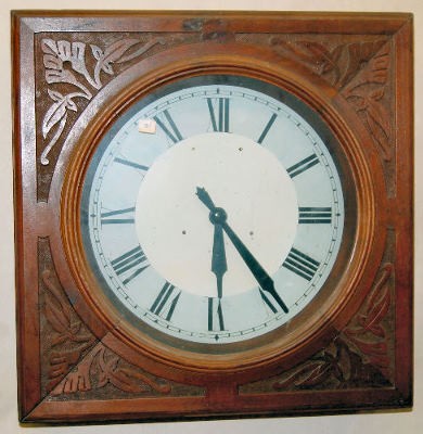 Antique Mahogany Carved Gallery Clock — Antique Clocks Price Guide