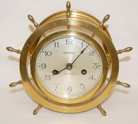 Antique Bronze Waterbury Ships Wheel Clock — Antique Clocks Price Guide