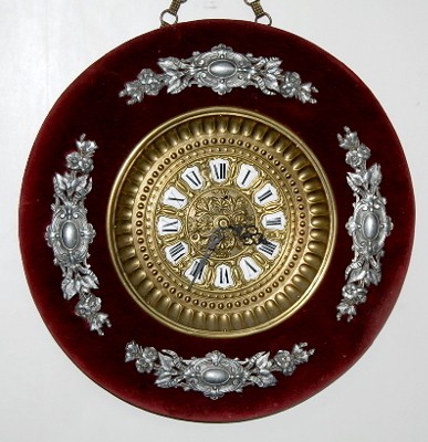 Ansonia "Round Plush Plaque" Wall Clock — Antique Clocks Price Guide