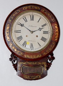 Brass Front Inlay Short Drop Clock — Antique Clocks Price Guide