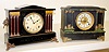2 Ingraham Marbleized Column Mantle Clocks