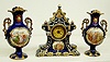 3 Piece Pottery Clock and Vase Set