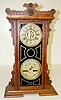 Oak Waterbury No. 44 Double Dial Calendar Clock