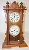 Oak Waterbury No. 40 Double Dial Calendar Clock