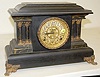 Black Enamel Marbleized Mantle Clock
