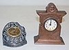 2 Metal Case Novelty Clocks: Advertising and Other