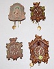 4 Keebler and Lux Pendulette Cuckoo Clocks