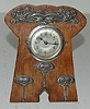 Small Oak and Metal Floral Clock