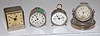 4 Antique Minitaure Alarm Clocks