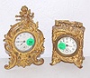 2 Antique Metal Dresser Clocks