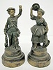 Pair of Period Children Clock Statues