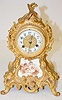 Ornate Waterbury Shelf Clock W/ Porcelain Inserts