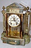 Ansonia "Gonfolon" Onyx Crystal Regulator Clock