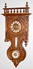 Antique Walnut 3 Function Clock, Baro. and Therm.