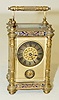 French Blue Enamel and Floral Carriage Clock