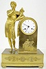French Empire Dore Male Statue Clock, L. Mallet