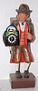 Carved Wooden Clock Peddler