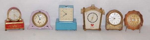 6 Metal Novelty Dresser Clocks — Antique Clocks Price Guide
