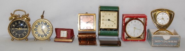 7 Travel and Bell Top Alarm Clocks — Antique Clocks Price Guide